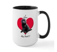 CafePress Black Golden Doodle Love Dad Mug 15 oz (444 ml) Ceramic Coffee Mug