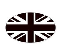 CafePress Black Union Jack British Flag Sticker Oval Bumper Sticker, Euro Oval Car Decal