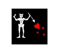 CafePress Blackbeard Flag Square Sticker 3 X 3 Square Bumper Sticker Car Decal