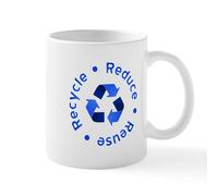 CafePress Blue Reduce Reuse Recycle Mug 11 oz (325 ml) Ceramic Coffee Mug