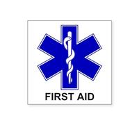 CafePress Blue Star Of Life First Aid Square Sticker 3 Square Bumper Sticker Car Decal