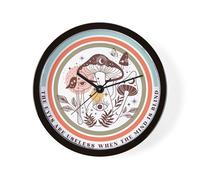 CafePress Boho Mystical Mushrooms 10" Wall Clock for Livingroom, Kitchen, or Office
