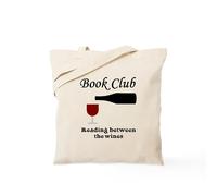 CafePress Book Club Reading Between The Tote Bag Natural Canvas Tote Bag, Reusable Shopping Bag