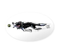 CafePress Border Collie Action Sticker Oval Bumper Sticker, Euro Oval Car Decal