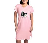 CafePress Border Collie Puppies Women's Nightshirt, Soft Long Pajama Shirt, Cotton PJs/Pyjamas Pink