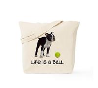 CafePress Boston Terrier Life Tote Bag Natural Canvas Tote Bag, Reusable Shopping Bag
