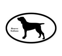 CafePress Bracco Italiano Silhouette Sticker Oval Bumper Sticker, Euro Oval Car Decal