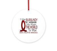 CafePress Brain Aneurysm Meansworldtome1 4" Round MDF Wood Ornament