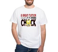 CafePress Brain Tumor Messed with Wrong Chick White T Shirt Men's Traditional Fit White Casual Tshirt