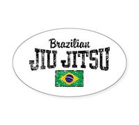 CafePress Brazilian Jiu Jitsu Oval Bumper Sticker, Euro Oval Car Decal