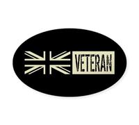 CafePress British Military: Veteran (Black Fl Oval Bumper Sticker, Euro Oval Car Decal