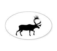 CafePress Caribou Oval Sticker Oval Bumper Sticker, Euro Oval Car Decal