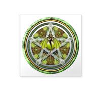 CafePress Celtic Earth Dragon Pentacl Square Sticker 3 X 3 Square Bumper Sticker Car Decal