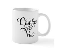 CafePress C'est La Vie, That's Life French Word Art, Text 11 oz (325 ml) Ceramic Coffee Mug