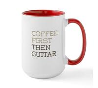 CafePress Coffee Then Guitar Mugs 15 oz (444 ml) Ceramic Coffee Mug