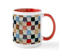 CafePress Colorful Quilt Pattern Mugs 11 oz (325 ml) Ceramic Coffee Mug