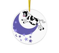 CafePress COW JUMPED OVER THE MOON Circle Ornament Acrylic Circle Shaped Ornament