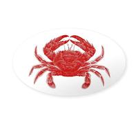 CafePress Crab Shack Art Oval Sticker Oval Bumper Sticker, Euro Oval Car Decal