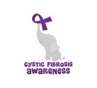 CafePress Cystic Fibrosis Awareness Elephant Small Die Cut S Small Die Cut Sticker, 3"x4" Glossy Finish