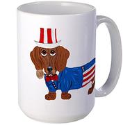 CafePress Dachshund in Uncle Sam Suit Large Mug 15 oz (444 ml) Ceramic Coffee Mug