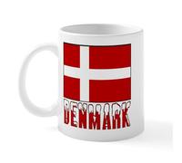 CafePress Denmark Flag & Word in Snow Mug 11 oz (325 ml) Ceramic Coffee Mug