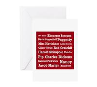 CafePress Dickens Characters (Cranberry) Greeting Card, Note Card, Birthday Card, Blank Inside Matte Matte