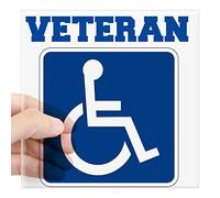 CafePress Disabled Handicapped Veteran Sticker Square Bumper Sticker Car Decal