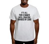 CafePress Divide by Zero Light T Shirt Men's Traditional Fit Light Casual Tshirt Ash Gray