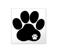 CafePress Double Paw Print Square Sticker 3 X 3 Square Bumper Sticker Car Decal