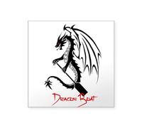 CafePress Dragon Boat Red Text Sticker Square Bumper Sticker Car Decal