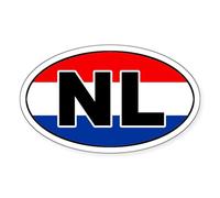 CafePress Dutch/The Netherlands (NL) Flag Oval Sticker Oval Bumper Sticker, Euro Oval Car Decal
