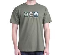 CafePress - Eat Sleep Aeronautical Engineering - 100% Cotton T-Shirt Military Green