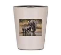 CafePress Elephant Mom and Babies Unique and Funny Shot Glass