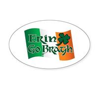 CafePress Erin Go Bragh V13 Oval Sticker Oval Bumper Sticker, Euro Oval Car Decal