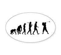 CafePress Evolution Of Golf Sticker Oval Bumper Sticker, Euro Oval Car Decal