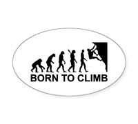 CafePress Evolution Rock Climbing Oval Bumper Sticker, Euro Oval Car Decal