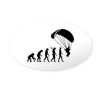CafePress Evolution Skydiving Oval Bumper Sticker, Euro Oval Car Decal