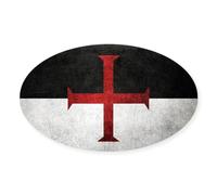 CafePress Flag Of The Knights Templar Sticker Oval Bumper Sticker, Euro Oval Car Decal
