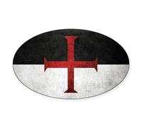 CafePress Flag Of The Knights Templar Sticker Oval Bumper Sticker, Euro Oval Car Decal