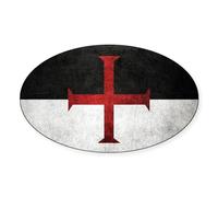 CafePress Flag Of The Knights Templar Sticker Oval Bumper Sticker, Euro Oval Car Decal