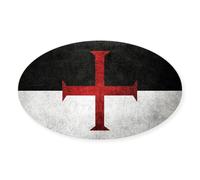CafePress Flag Of The Knights Templar Sticker Oval Bumper Sticker, Euro Oval Car Decal