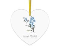 CafePress Forget Me Not True Love And Faithfulness Acrylic Heart Shaped Ornament