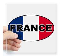 CafePress French Flag Oval Sticker Square Bumper Sticker Car Decal