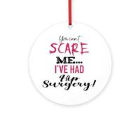 CafePress Funny Hip Surgery Recovery 4" Round MDF Wood Ornament