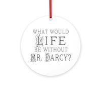 CafePress Funny Mr Darcy 4" Round MDF Wood Ornament