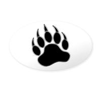 CafePress GAY BEAR PRIDE Gay Bear Paw Oval Bumper Sticker, Euro Oval Car Decal