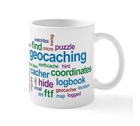 CafePress Geocaching Word Cloud Mug 11 oz (325 ml) Ceramic Coffee Mug