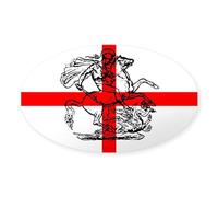 CafePress George And The Dragon Patriotic Flag Sticker Oval Bumper Sticker, Euro Oval Car Decal
