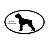 CafePress Giant Schnauzer Silhouette Sticker Oval Bumper Sticker, Euro Oval Car Decal