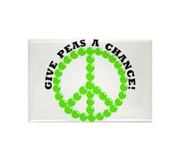 CafePress Give Peas A Chance Rectangle Magnet, 2"x3" Refrigerator Magnet